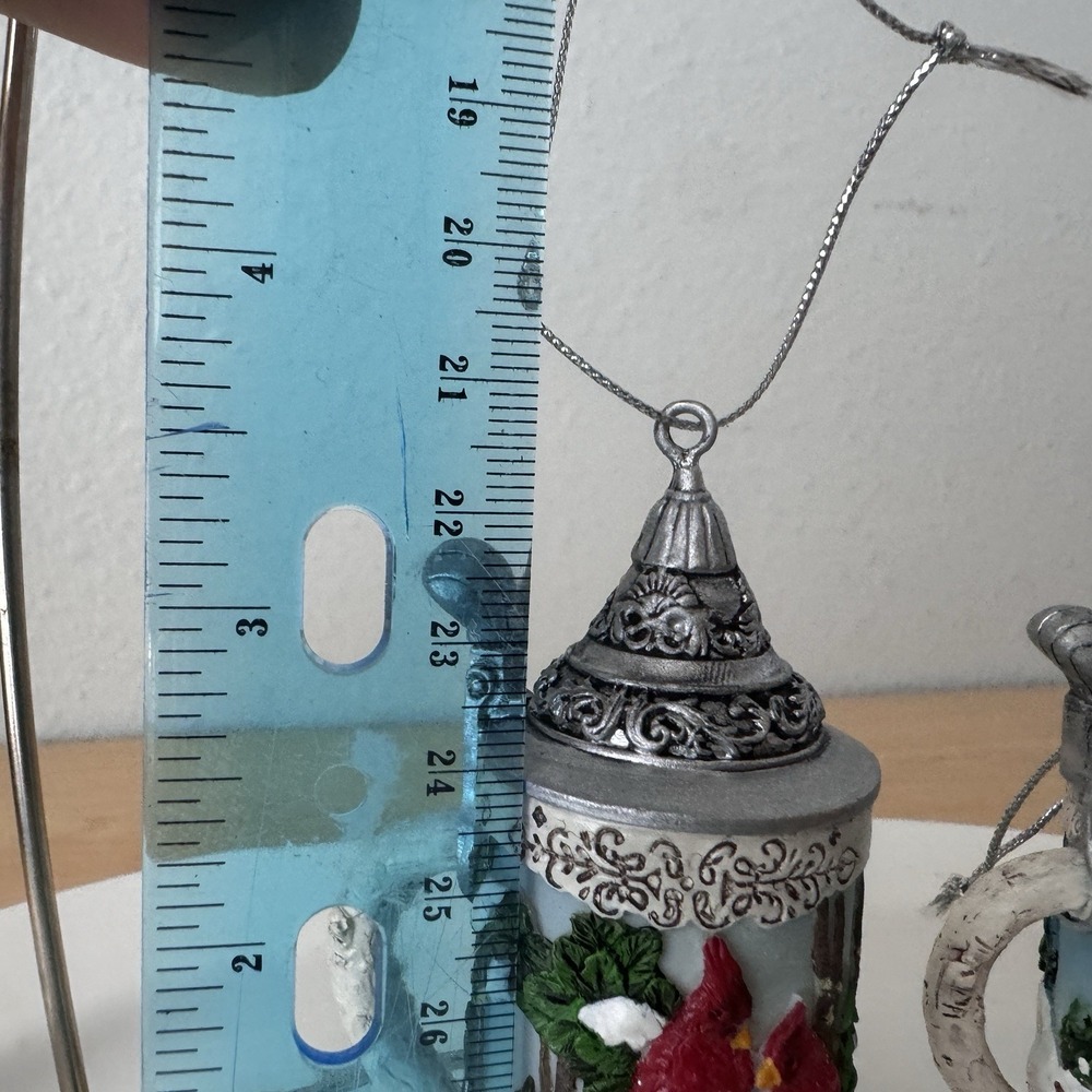 Vintage Cardinal Red Bird Beer Stein Winter Christmas Ornament Keepsake Lot 2 - Picture 5 of 5